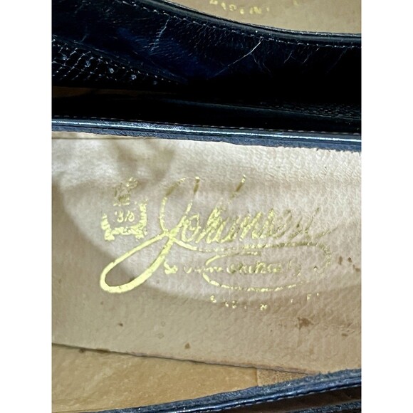 VTG 60s Johansen Shoes Womens 8.5 NARROW 4A Pointy Lace Up Kitten Heels Witchy - Picture 4 of 13